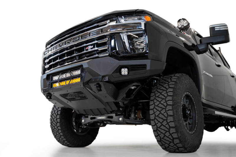 Chevrolet 2500 Front Bumper - Addictive Desert Designs - Bomber - Hammer Black with Satin Black Panels - `20-`27